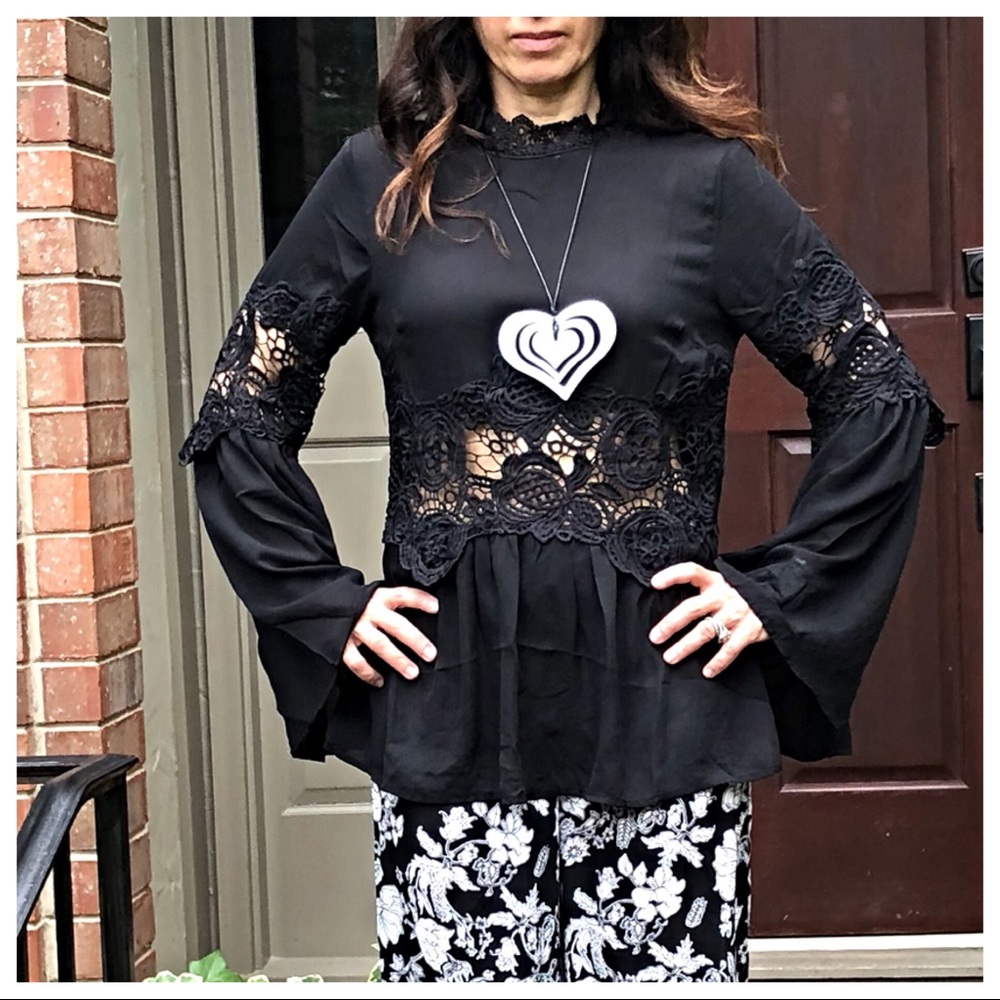 ✨LAST ONE✨PARIS Boho chic blouse with lace detail - Picture 6 of 8
